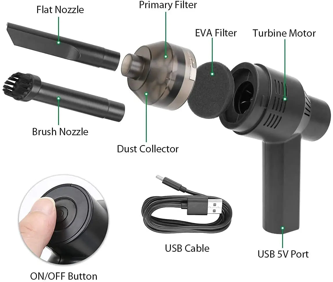 Cordless Mini Vacuum Portable, Rechargeable for Computer, Car, Pet Vacuum Dust Kit Pattan Australia